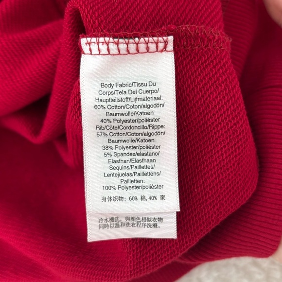 DKNY Red Sequin Cutout Pullover Sz M Christmas Holyday - Picture 7 of 11